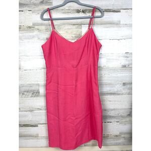Julie Brown NYC Womens 10 Pink Lexi lined V Neck Spaghetti Strap Mini Dress NWT